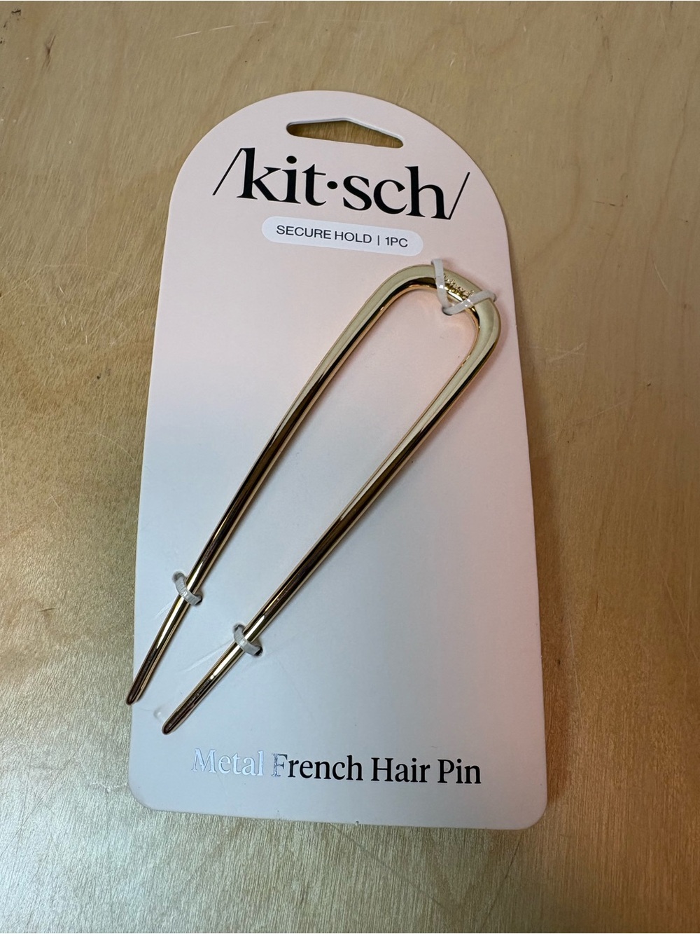 Kitsch Metal French Hair Pin Gold NWT